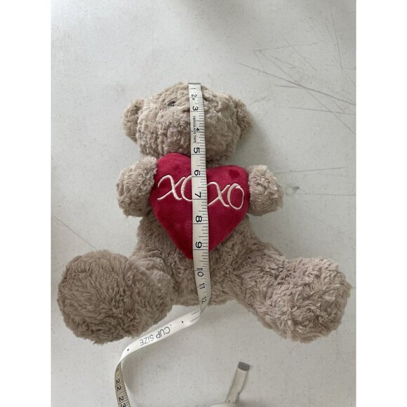 Hug Fun Soft Gray Teddy Bear Stuffed 12” Plush Hugs Kisses Heart Valentine XOXO - Picture 7 of 8